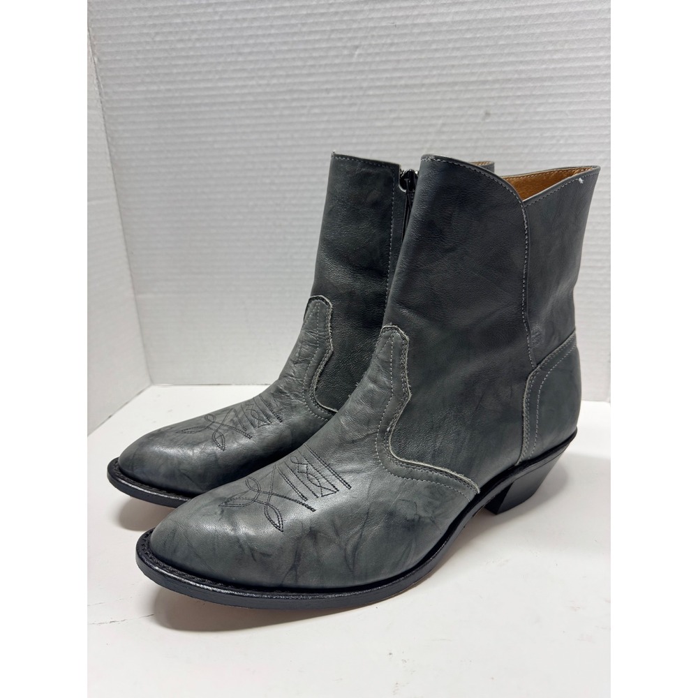 Silver Rebel Mens Grey Leather Western Ankle Boots Made in Canada 9.5 3E E564514